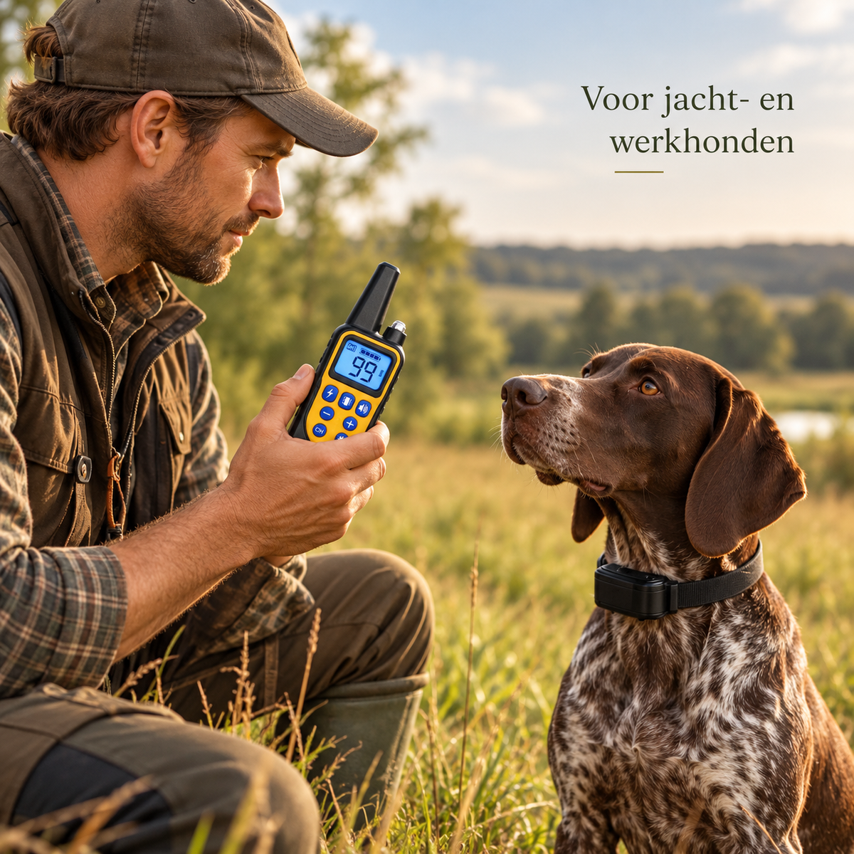 PROCANIS – Trainingshalsband voor Jacht- & Werkhonden met Afstandsbediening, IP67-Ontvanger & Bereik tot 800 m