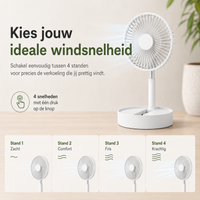 Vouwbare USB Accu Ventilator | Vouwbries