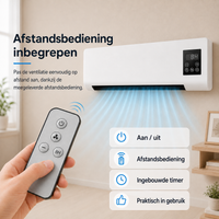 Compacte wandventilator – Draagbare verkoeling met afstandsbediening