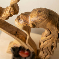 Houten Paar Sculptuur – Abstract Ontwerp, Handgemaakte Uiterlijk & Woondecoratie