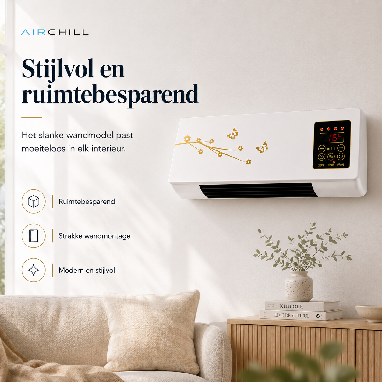 AirChill – Compacte Wandventilator met Afstandsbediening