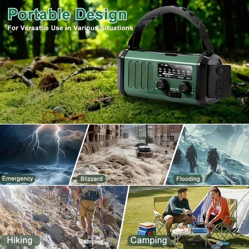 StormMate X10 Noodradio met 10.000 mAh Powerbank | Zonne-energie, Crank & USB-C | LED-Licht, SOS-Alarme & Kompas | AM/FM/NOAA