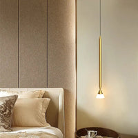 Auri Lineaire Metalen Hanglamp Nachtkastje, Zwart & Goud