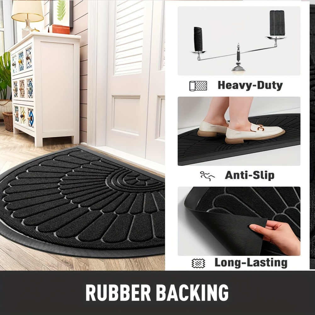 Duurzame Rubber Deurmat - Halfronde Ontwerp voor Buiten en Binnen