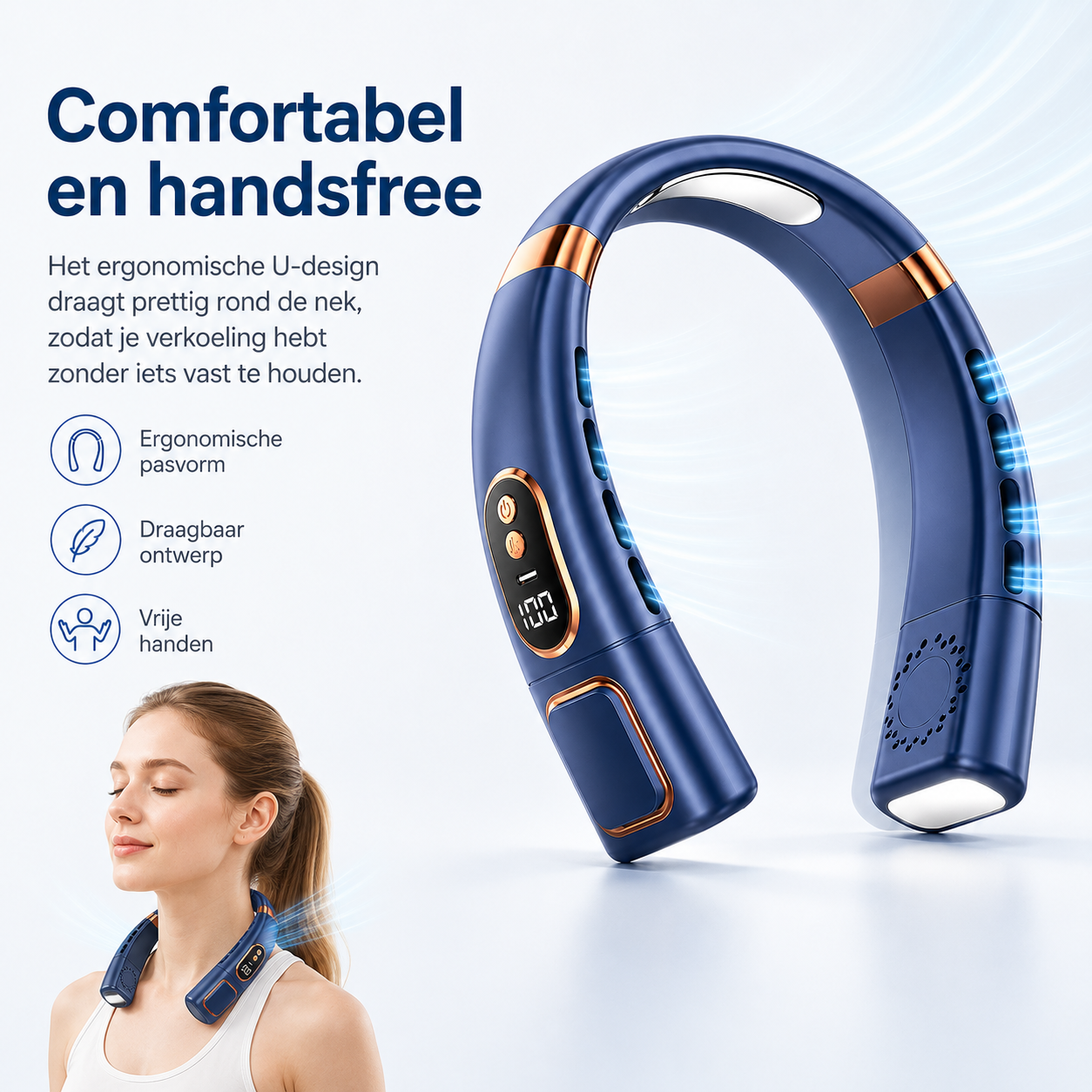 Froza – 360° Koelende Digitale Nekventilator