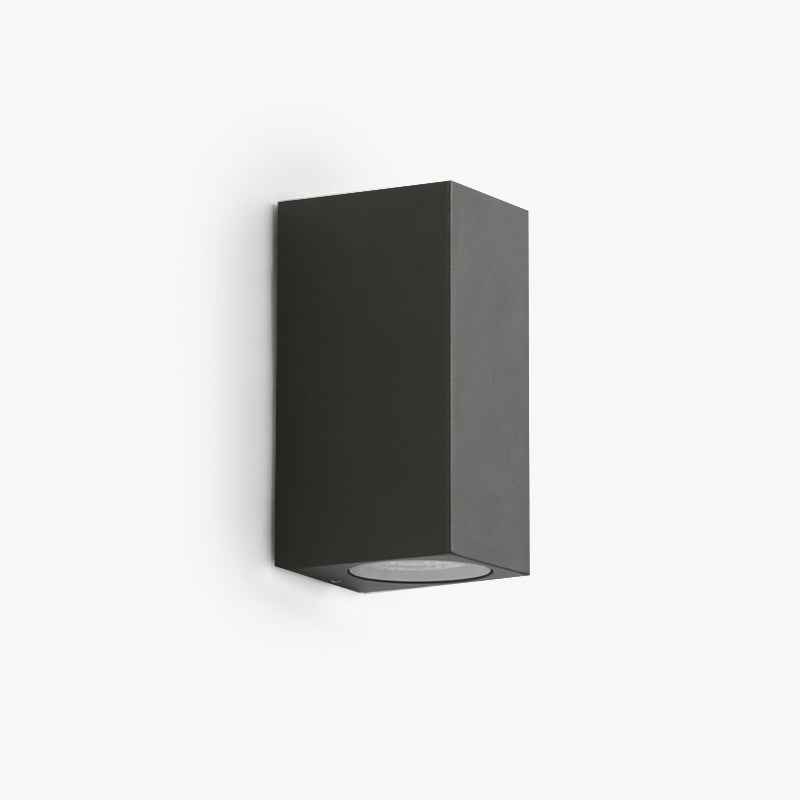 Tavon Minimalistische Metalen Vierkante Buitenwandlamp, Zwart