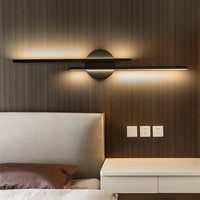 Elgo Moderne Nordic Schijf/Lineaire Metalen LED Wandlamp, Zwart/Wit