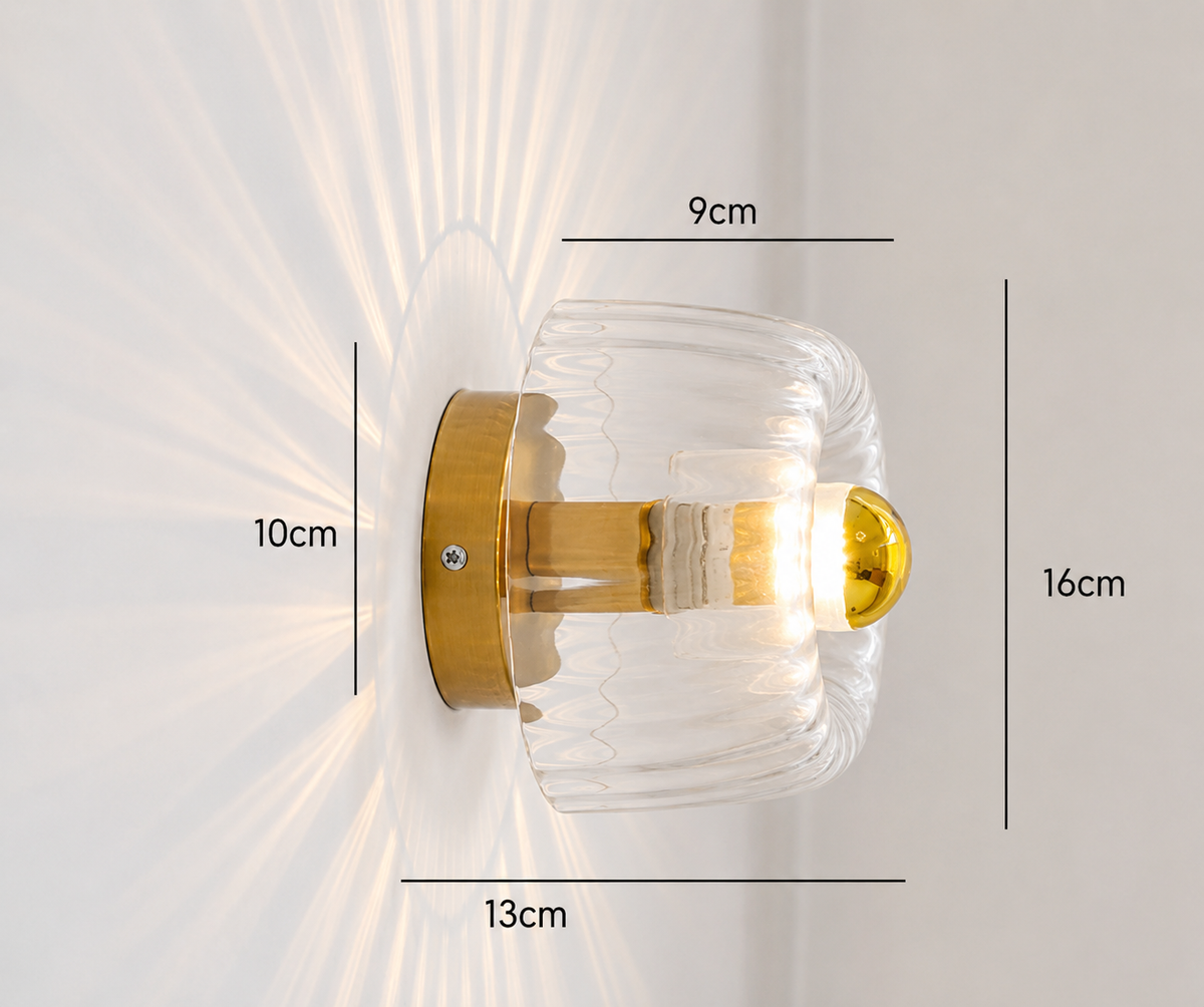 Elegante plafondlamp van glas met kristalontwerp