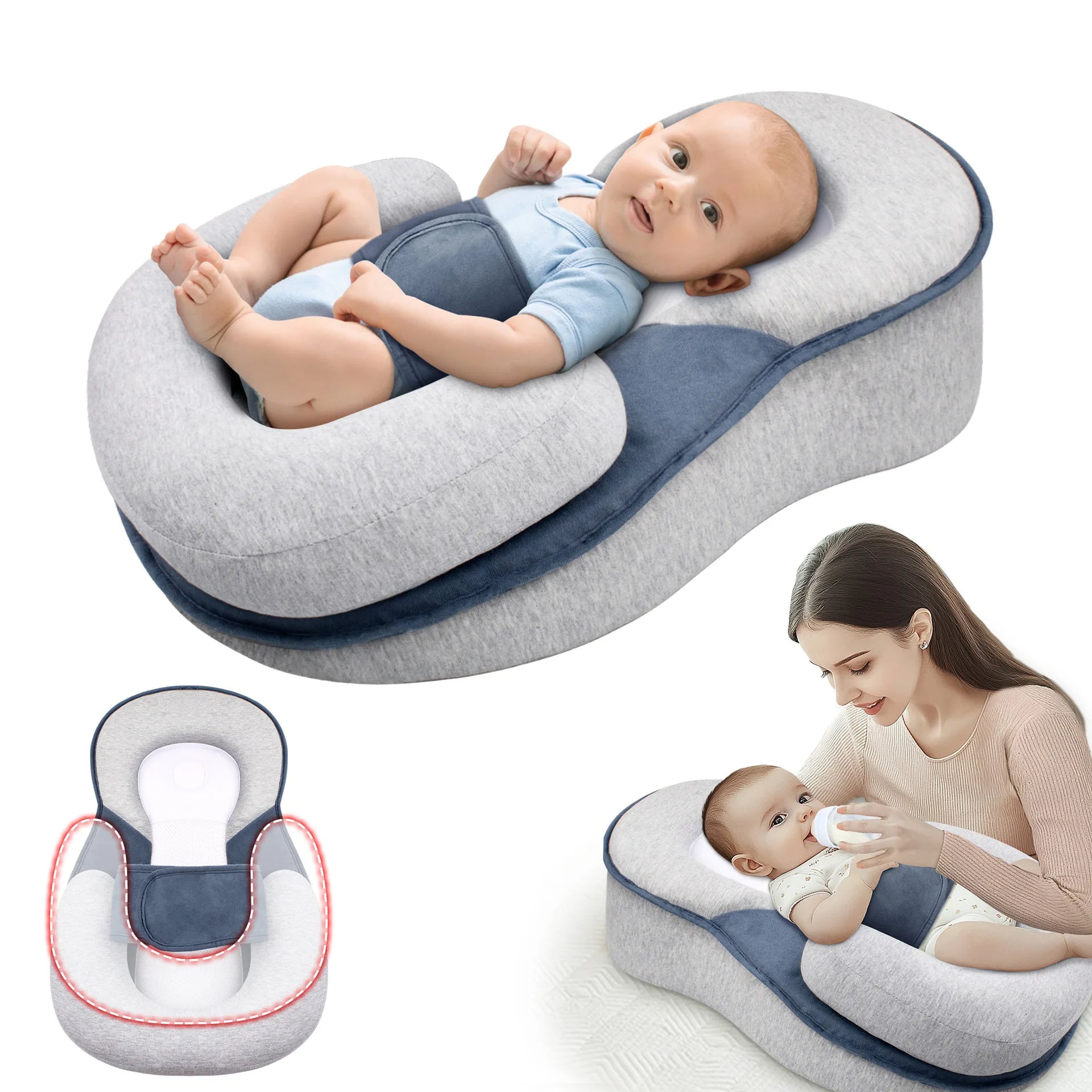 Anti-Reflux Verhoogde Baby Lounger Voor Pasgeborenen En Baby's