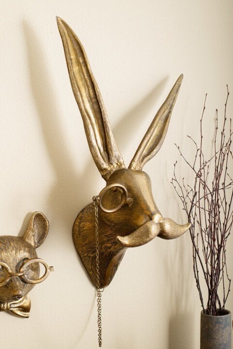 WallCritters – Speelse dierenkop wanddecoratie – Handgeschilderd resin ontwerp
