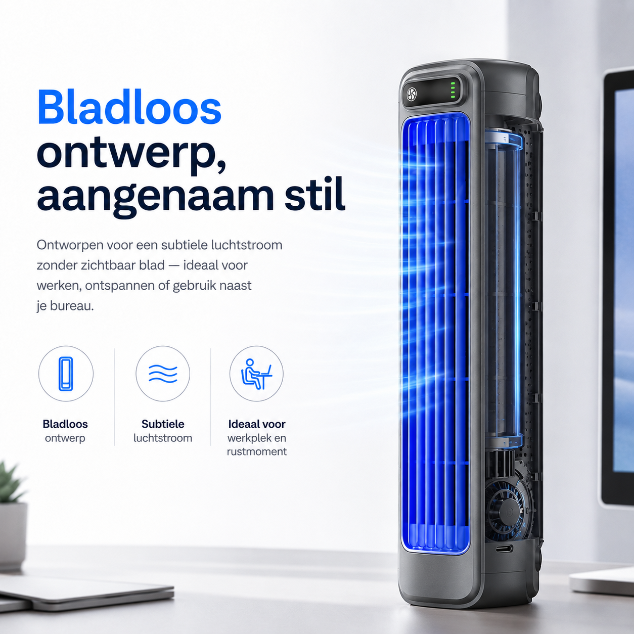 AirWave – Draagbare Oplaadbare Airconditioner met 12 Uur Batterijduur