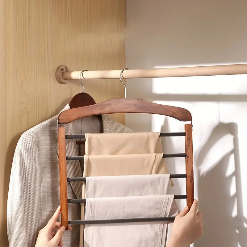 SpaceSaver - Houten multifunctionele broek- en kledinghanger