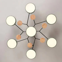 Moderne LED plafondlamp met meerdere armen – minimalistisch design met houten accenten