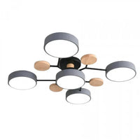 Moderne LED plafondlamp met meerdere armen – minimalistisch design met houten accenten