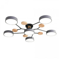 Moderne LED plafondlamp met meerdere armen – minimalistisch design met houten accenten