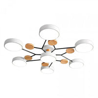 Moderne LED plafondlamp met meerdere armen – minimalistisch design met houten accenten