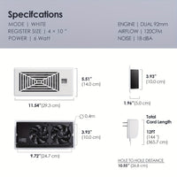 4" x 10" Slimme Register Booster Ventilator – HVAC-Bouwaccessoires met Afstandsbediening, Thermostaatregeling – Stille werking voor efficiënte verwarmings- en koelingsprestaties