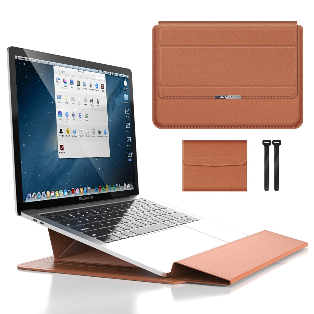 Vouwbare 2-in-1 beschermtas voor laptop | Premium hoes met ondersteuning