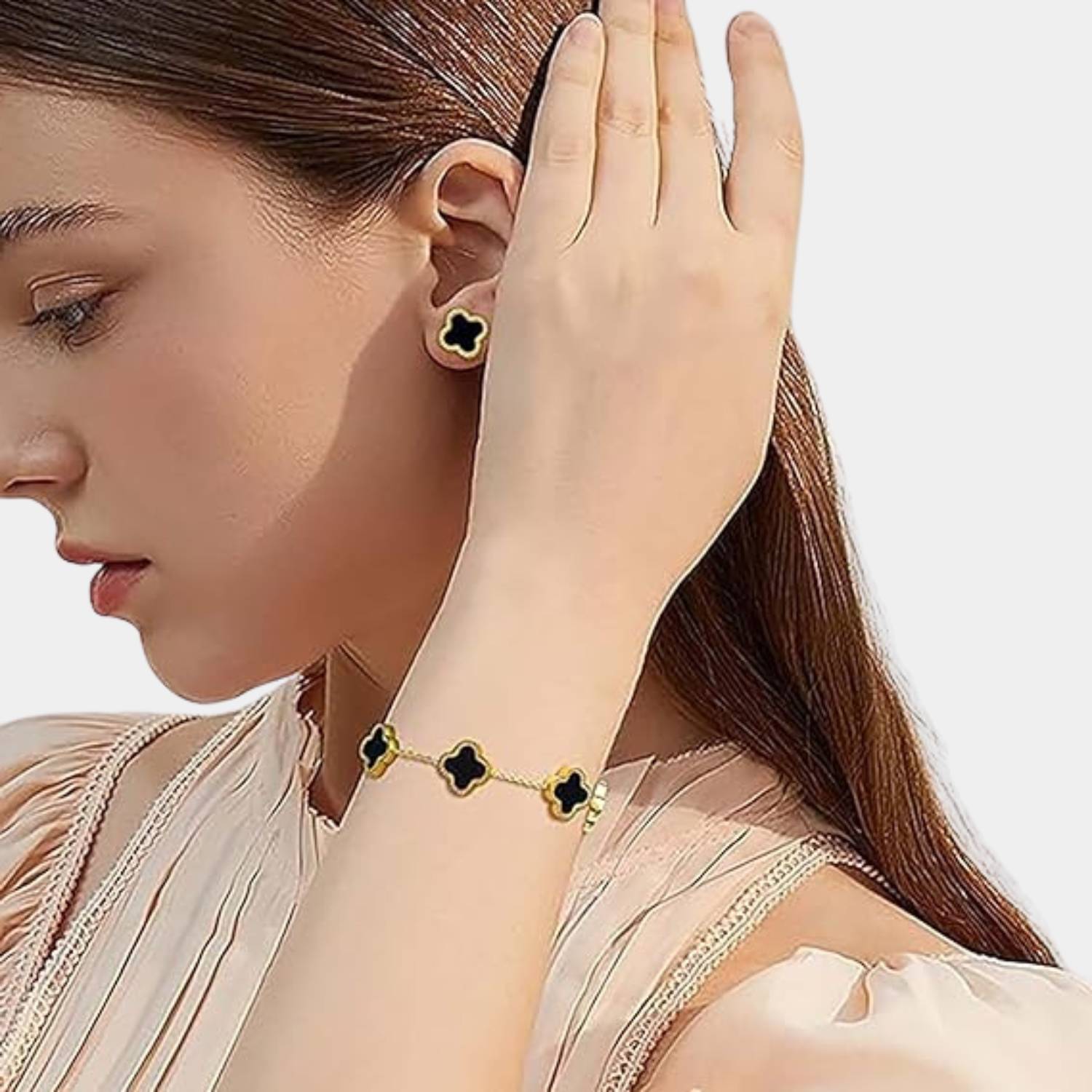 Luxe Sieradenset voor Dames - Ketting, Armband, Oorbellen