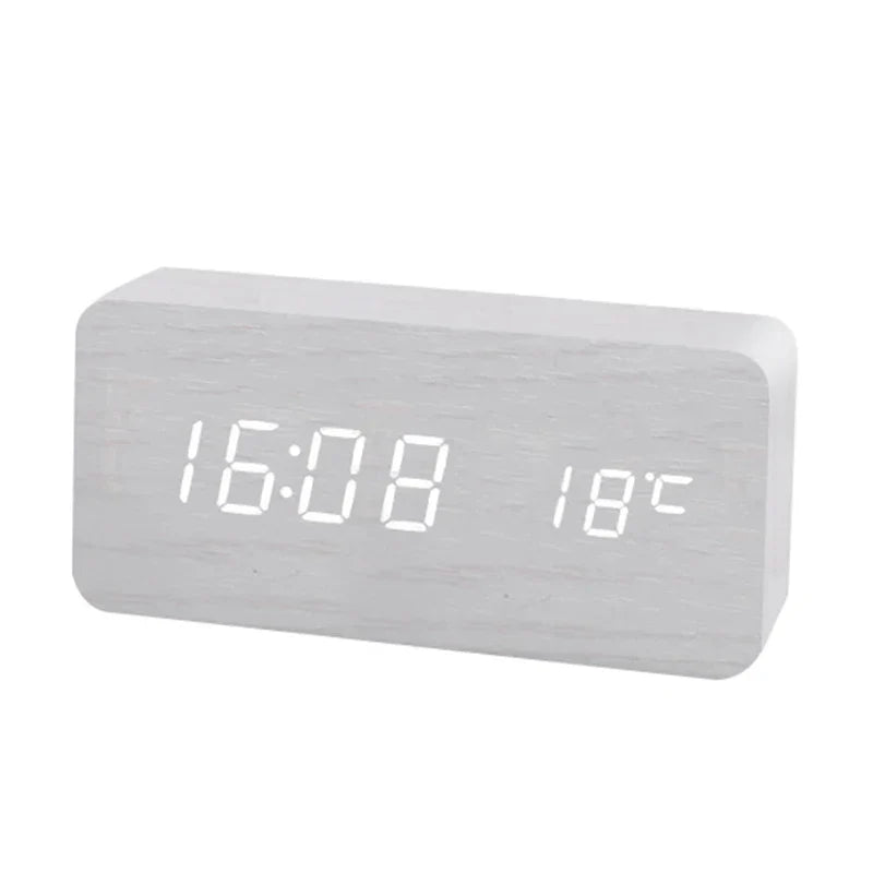 Houten LED Digitale Wecker - Stijlvol met Temperatuurweergave