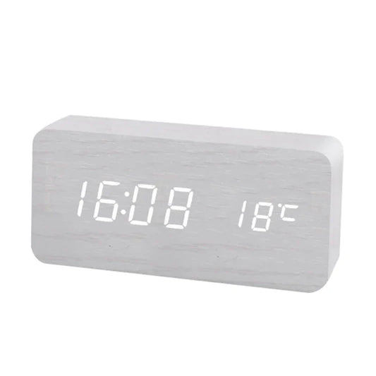 Houten LED Digitale Wecker - Stijlvol met Temperatuurweergave