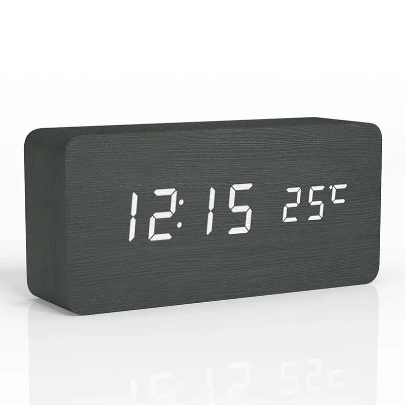 Houten LED Digitale Wecker - Stijlvol met Temperatuurweergave