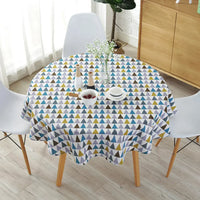 Ronde Tafelkleed met Visgraatpatroon voor Stijlvolle Tafeldecoratie