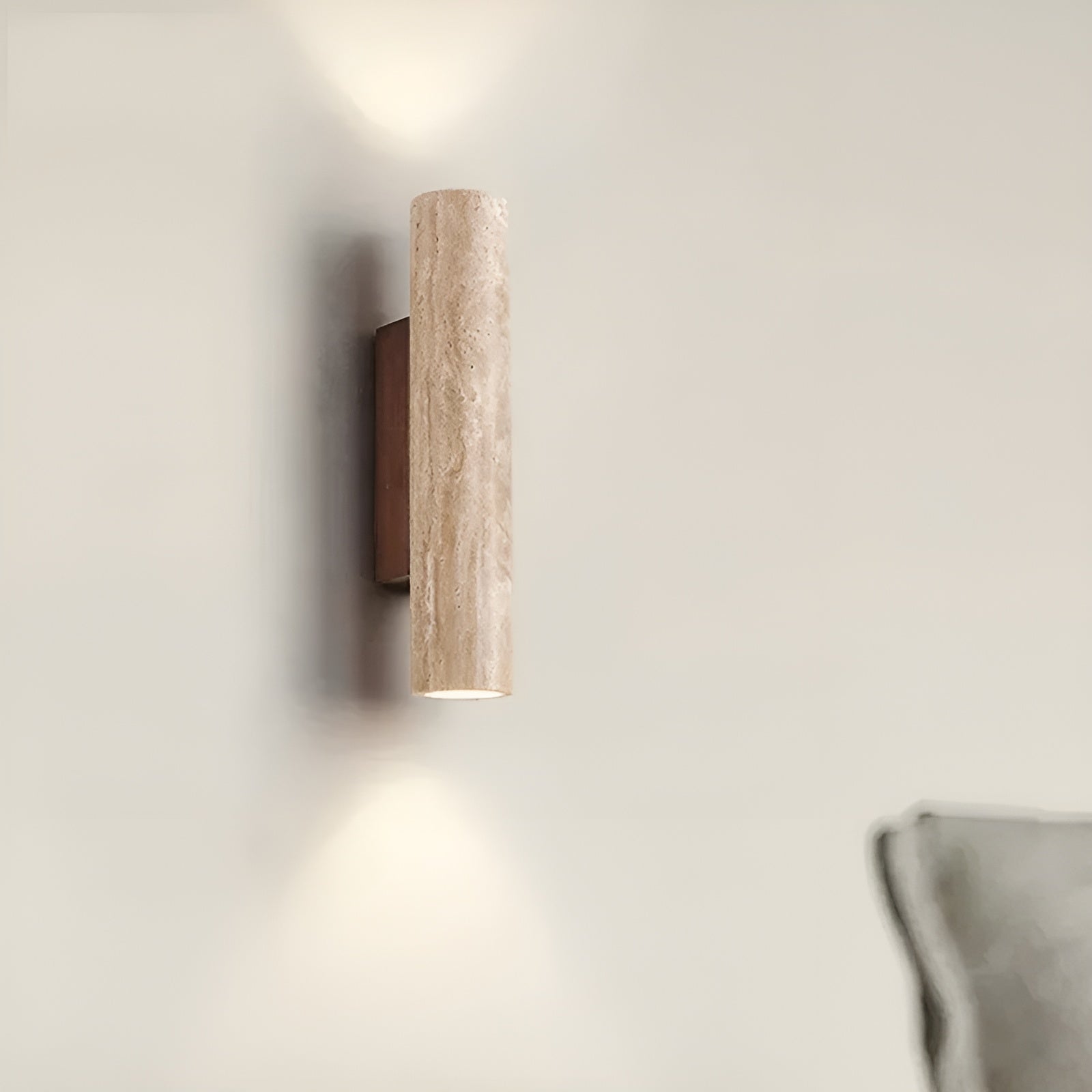 Luxe Travertin Op & Neer Wandlamp