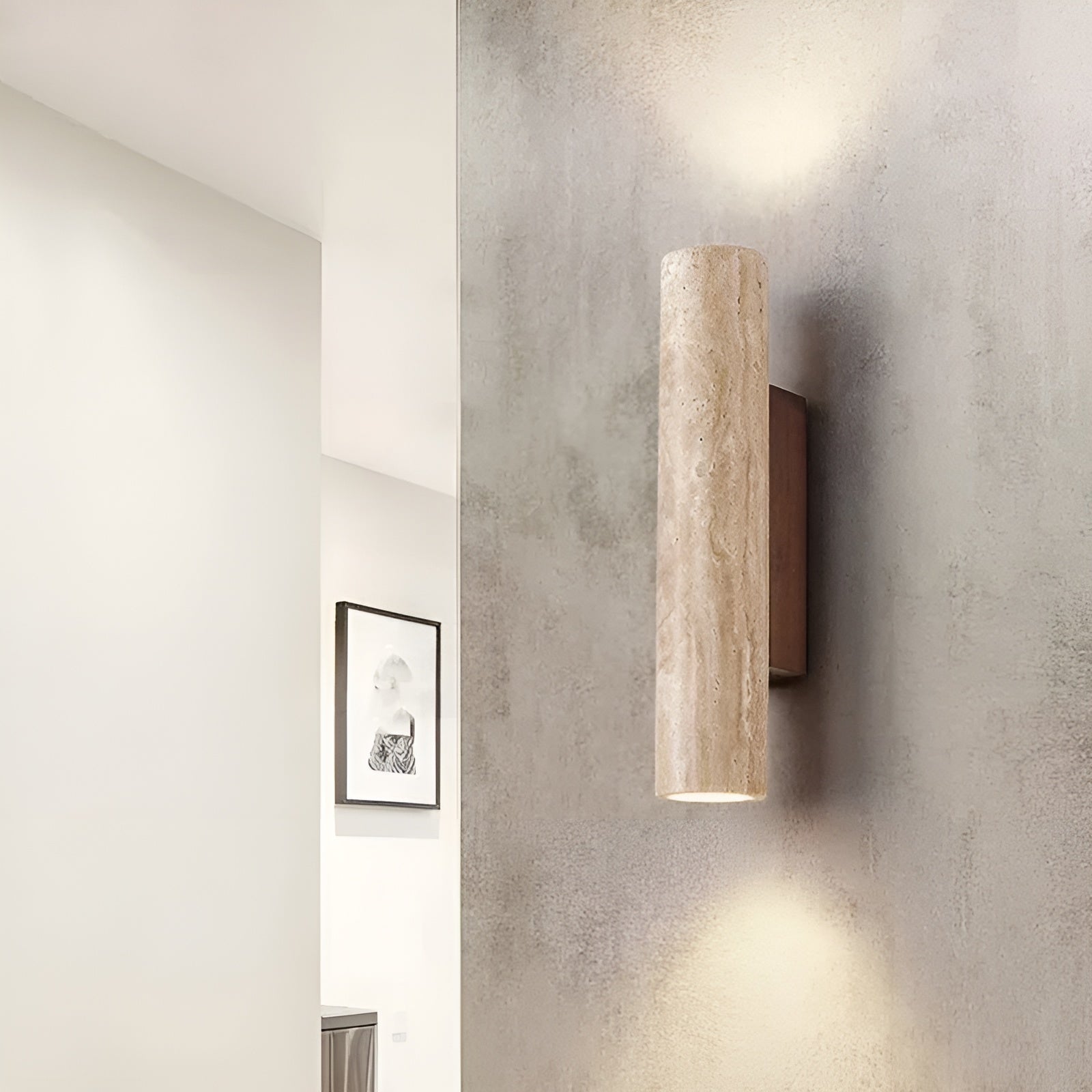 Luxe Travertin Op & Neer Wandlamp
