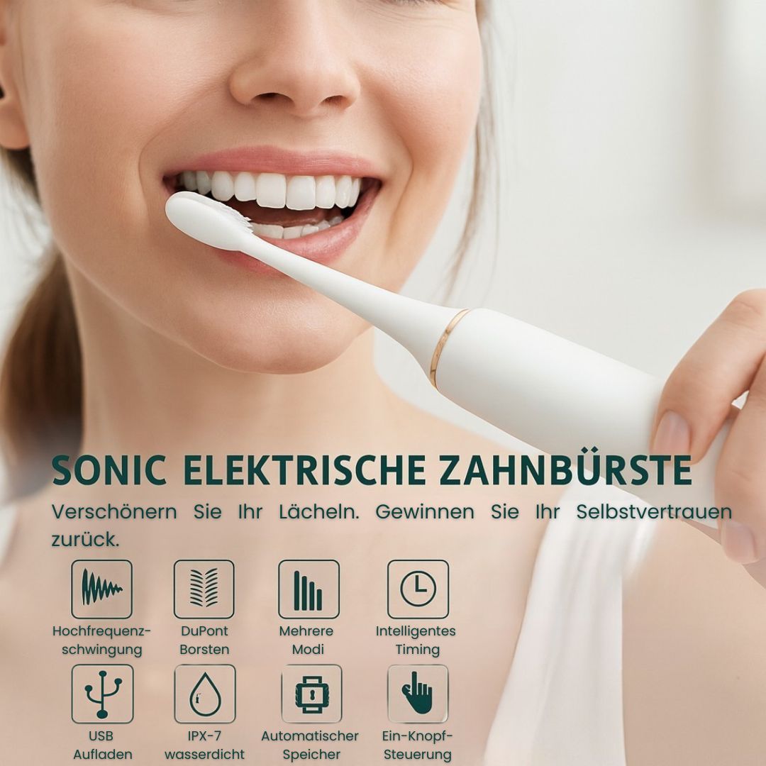 Elektrische Tandenborstel met 6 Reinigingsmodi | Ultrasone Tandenborstel voor Volwassenen & Kinderen | TandKlar