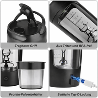 Elektrische Protein Shaker | Zelfroerende Shaker Beker | USB Mixer Beker | Mixadel