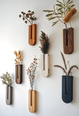 Set van Houten Wandplantenhouders voor Kamerplanten met een Minimalistisch en Natuurlijk Ontwerp