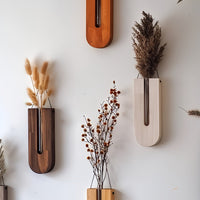 Set van Houten Wandplantenhouders voor Kamerplanten met een Minimalistisch en Natuurlijk Ontwerp