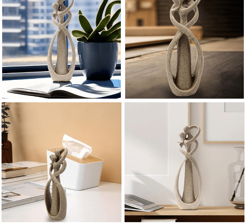 Eeuwige Omhelzing – Abstracte Sculptuur voor Tijdloze Liefde