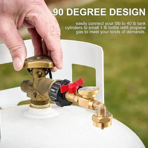 GaugeFlex - Ultieme Propaan Bochtadapter met Tankmeter