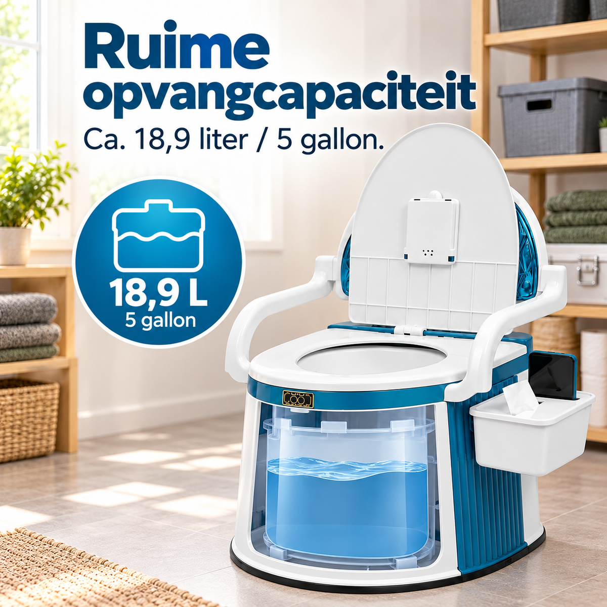 Draagbaar Noodtoilet voor Noodsituaties, Stroomuitval & Off-Grid Gebruik