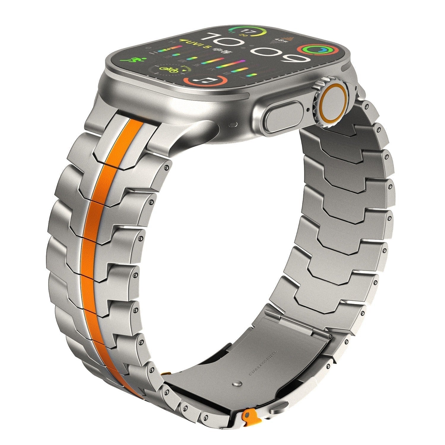 Veralis Titanium Apple Watch Band Met Hypoallergene Sluiting