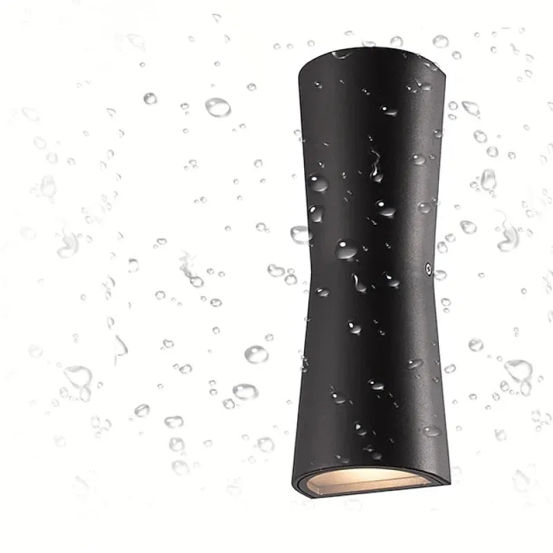 Laxor Minimalistische Fakkel Metaal Buiten Wandlamp Waterdicht, Zwart/Wit