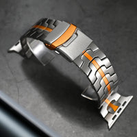 Veralis Titanium Apple Watch Band Met Hypoallergene Sluiting