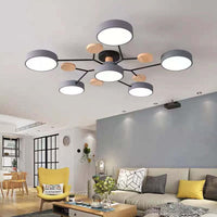 Muto Plafondlamp Hout Modern Rond LED Wit Slaap-/Woonkamer