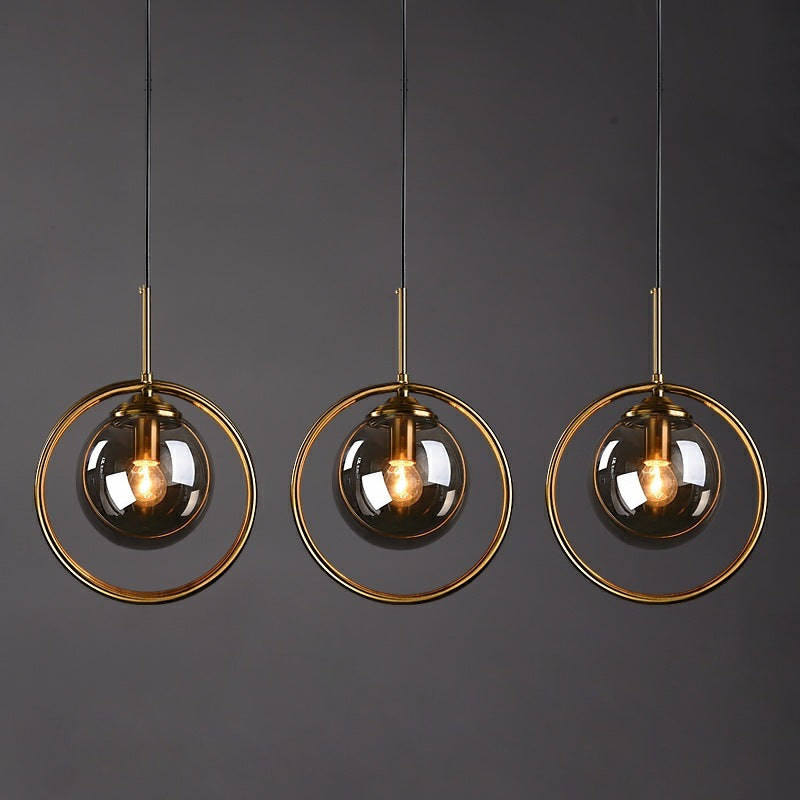 Zoey Glazen Hanglamp met een Metalen Ring
