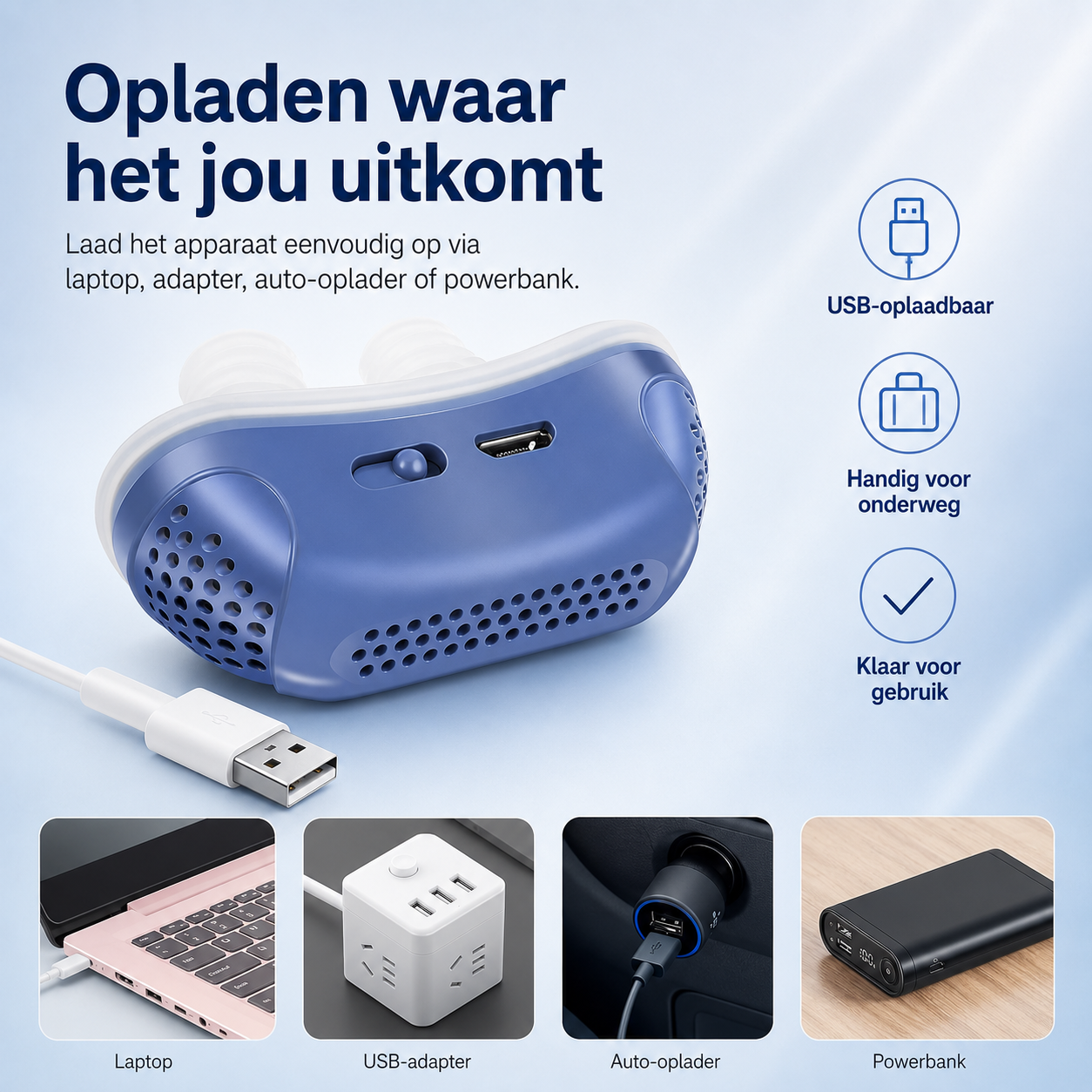 Micro CPAP slaapapneu apparaat voor op reis & anti-snurken - CPAP alternatief