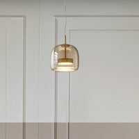 Juni Morden Glazen Hanglamp Helder/ Rookgrijs/ Amber