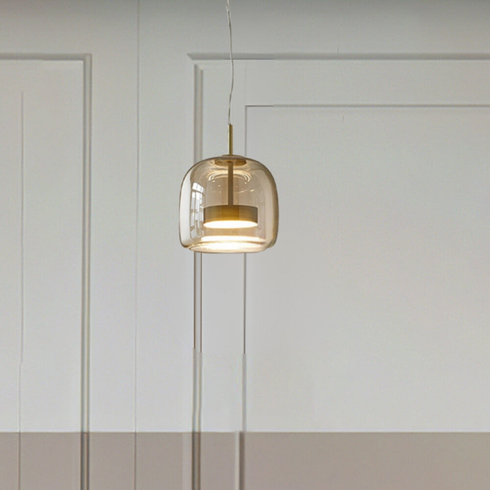 Juni Morden Glazen Hanglamp Helder/ Rookgrijs/ Amber