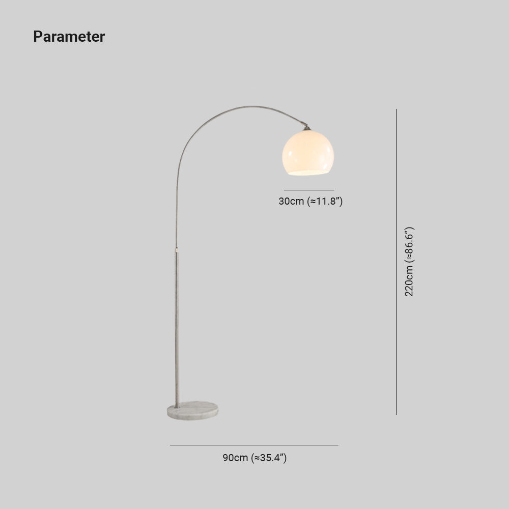 Mira Vloerlamp Dôme Modern Metaal/Marmers/Acryl Wit/Oranje Woonkamer