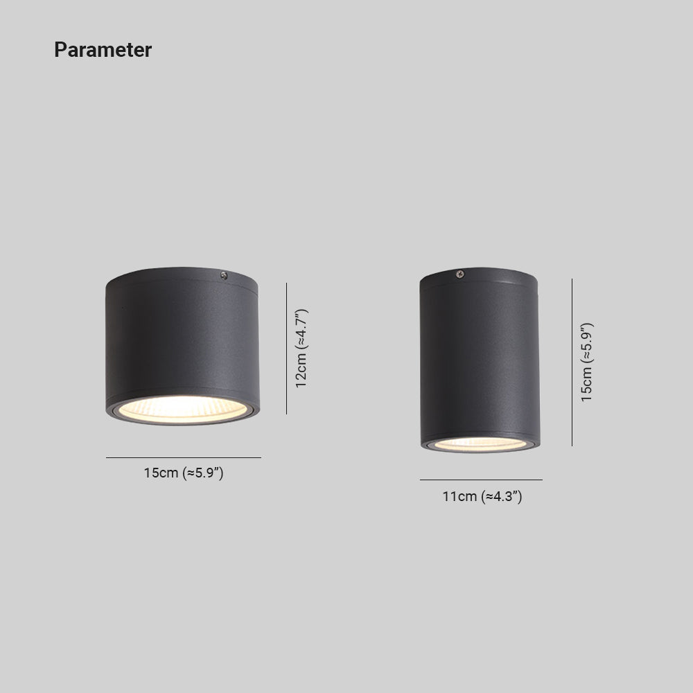 Ray Moderne Zwarte Cilindrische Inbouw Plafondlamp Spot