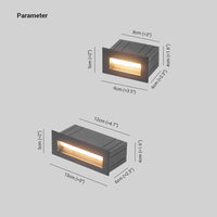 Ray Moderne Metalen Rechthoekige Buitentrap/Deck Licht, Zwart