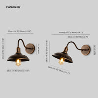 Ray Rustieke Komvormige Metalen Wandlamp, Antiek Messing