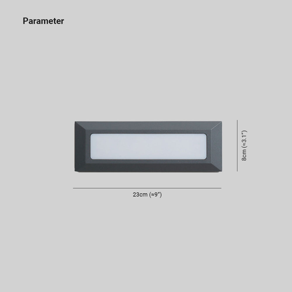 Ray Moderne Metalen Rechthoekige Buiten Deck/Trap Licht, Zwart