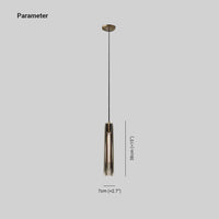 Juni Messing Designer Glazen Hanglamp Rookkleurig